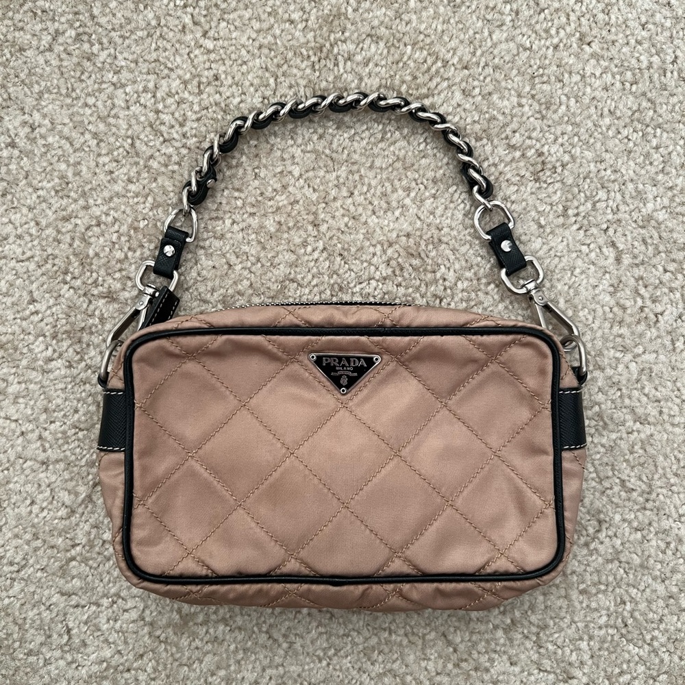Vintage 90s Prada Nylon Quilted Shoulder Bag